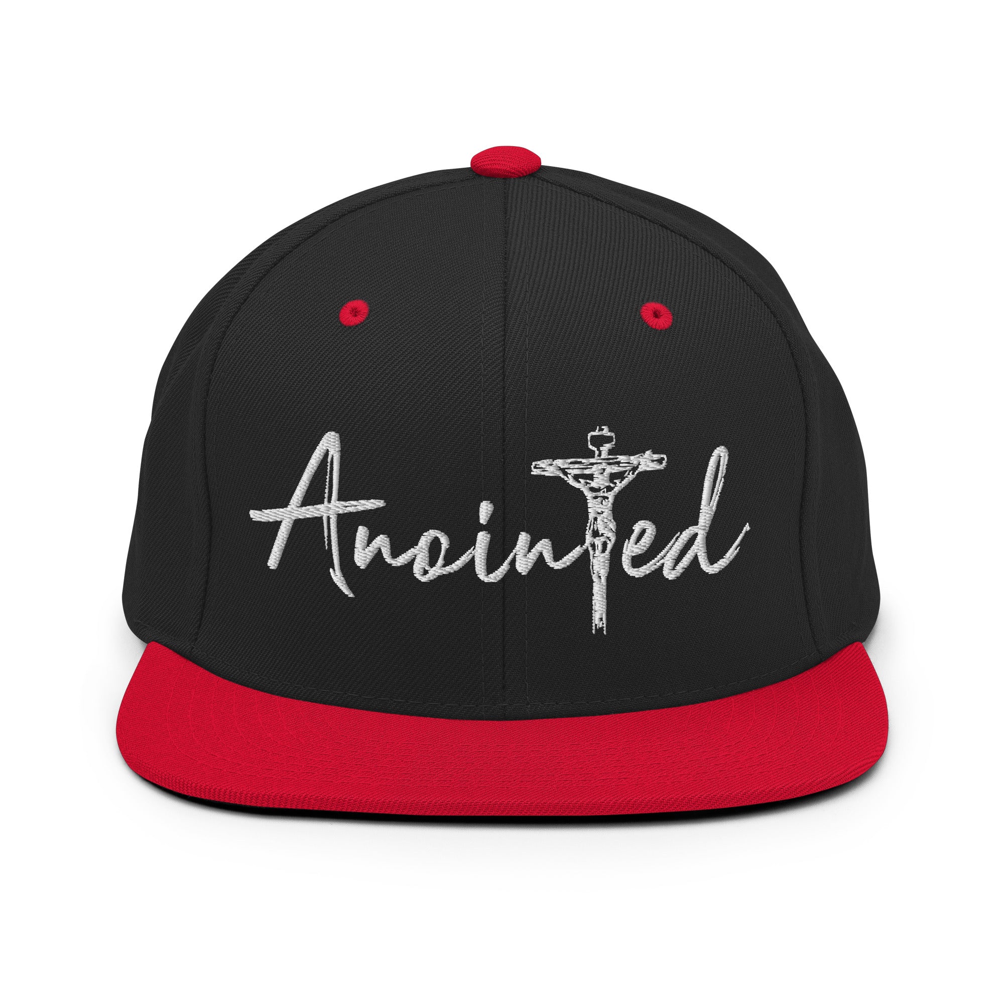 Black and Red Snapback Hat - Anointed Tees