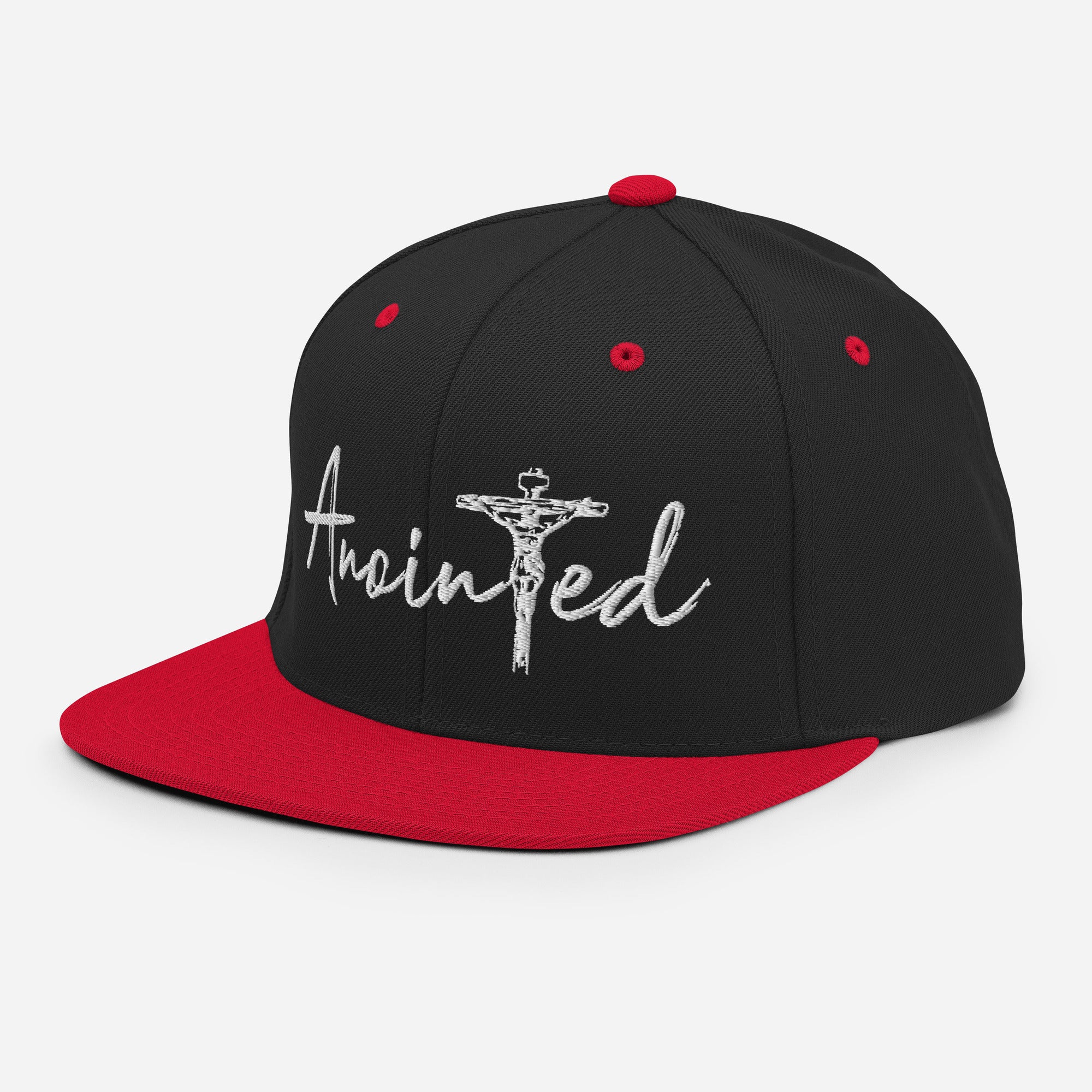 Black and Red Snapback Hat - Anointed Tees