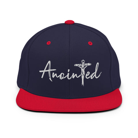 Navy/Red Snapback Hat - Anointed Tees