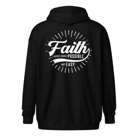 FAITH Black & White Zip Hoodie