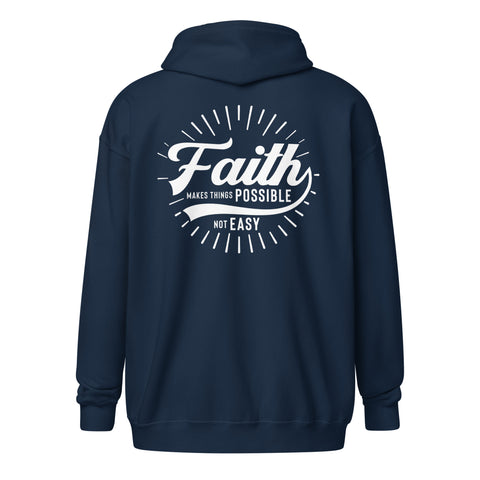 FAITH Black & White Zip Hoodie