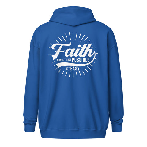 FAITH Black & White Zip Hoodie