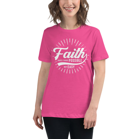 FAITH (Black and White) Women's Relaxed T-Shirt