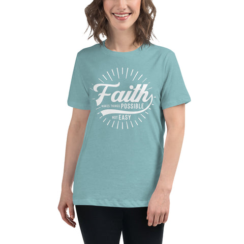 FAITH (Black and White) Women's Relaxed T-Shirt