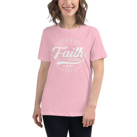 FAITH (Black and White) Women's Relaxed T-Shirt